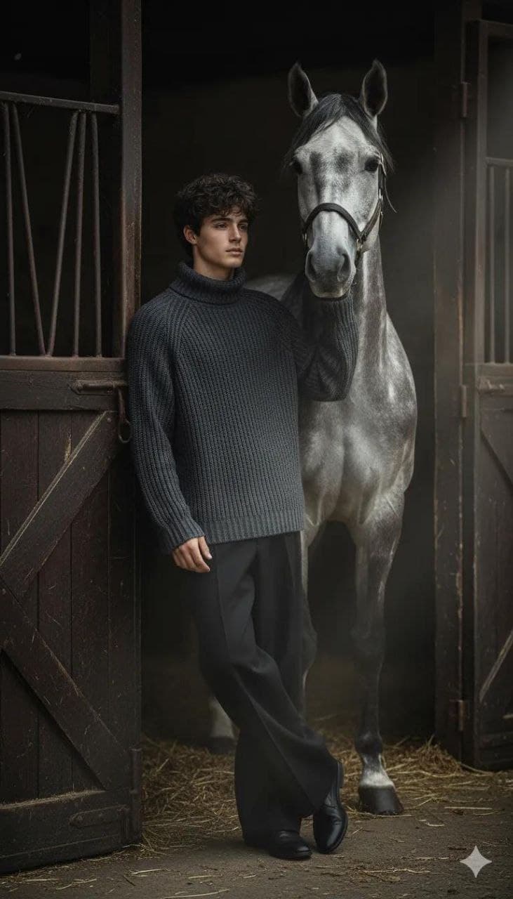 Man Stable Portrait Scene