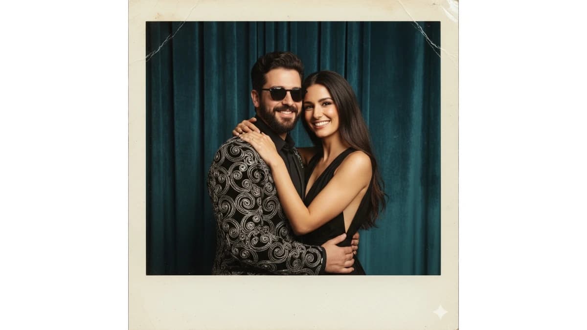 Vintage Gemini AI Couple Polaroid Portrait 2025